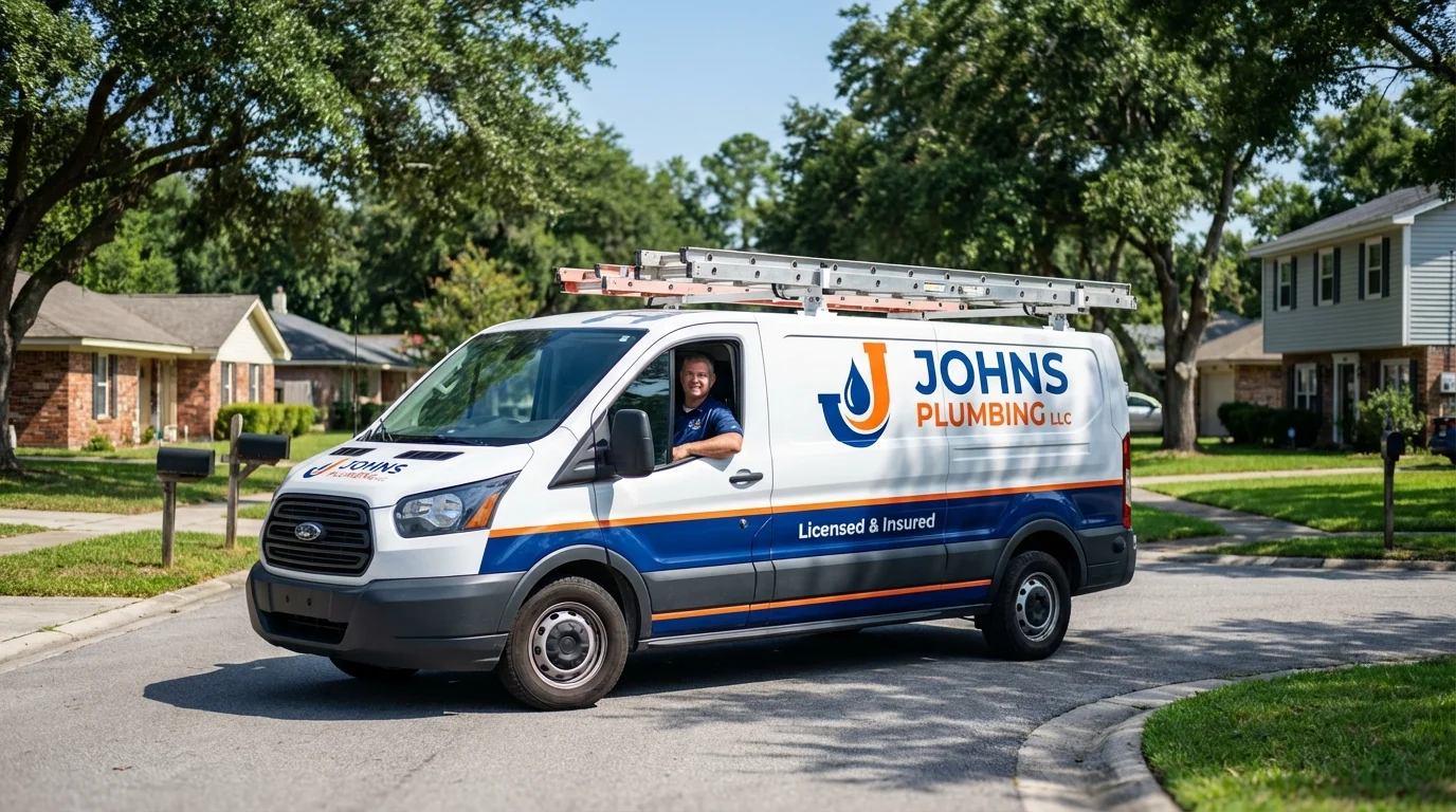 Johns Plumbing LLC service van in Stokesdale, NC