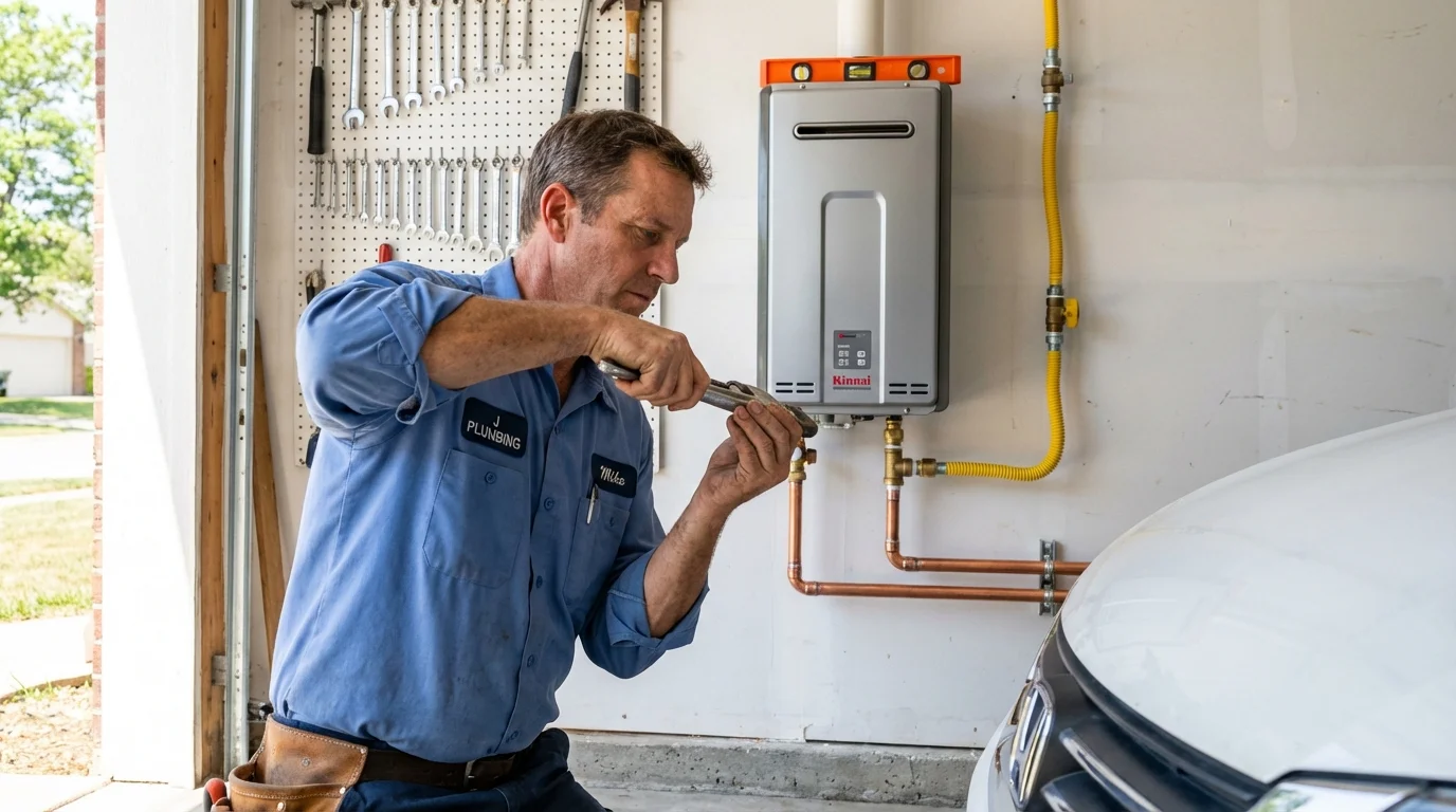 Tankless water heater installation by a Johns Plumbing LLC plumber in Stokesdale